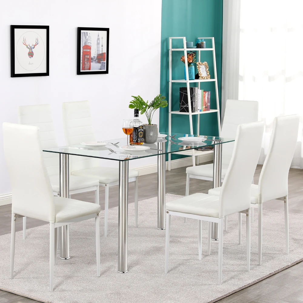 Glass Dinner Table For Living Room Clear Coffee Table For 6 People Tempered Glass Small Modern Coffee Table Simple Assembled