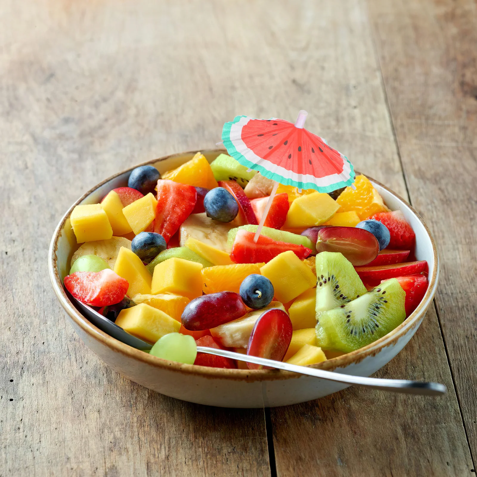 

100Pcs Watermelon Umbrella Picks Cocktail Picks Colorful Fruit Toppers Brighten Appetizer Party Drink Watermelon Topper