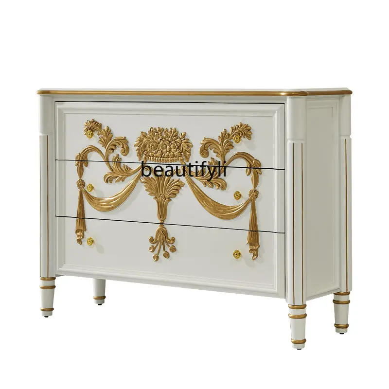 

American Solid Wood Porch Chest of Drawers Light Luxury Living Room Curio Cabinet Bedroom Storage Cabinet furniture