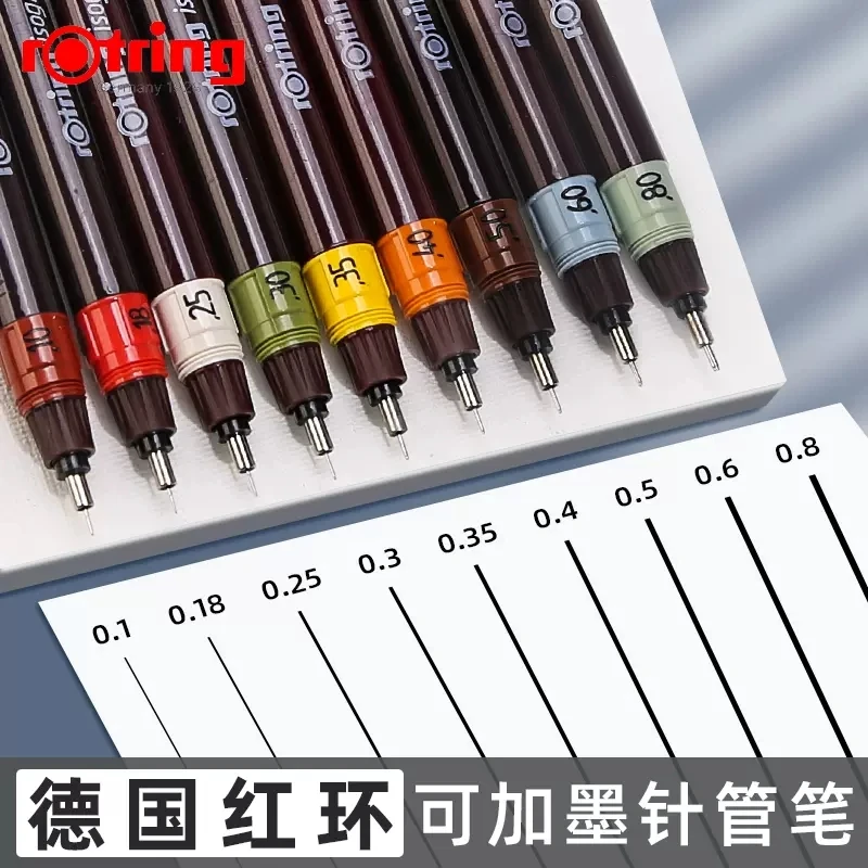 1pc rOtring Isograph Needle Pen 0.1-0.8mm Repeated replacement nib Addable Ink hook line pen Hand-painted/ Drawing Pen