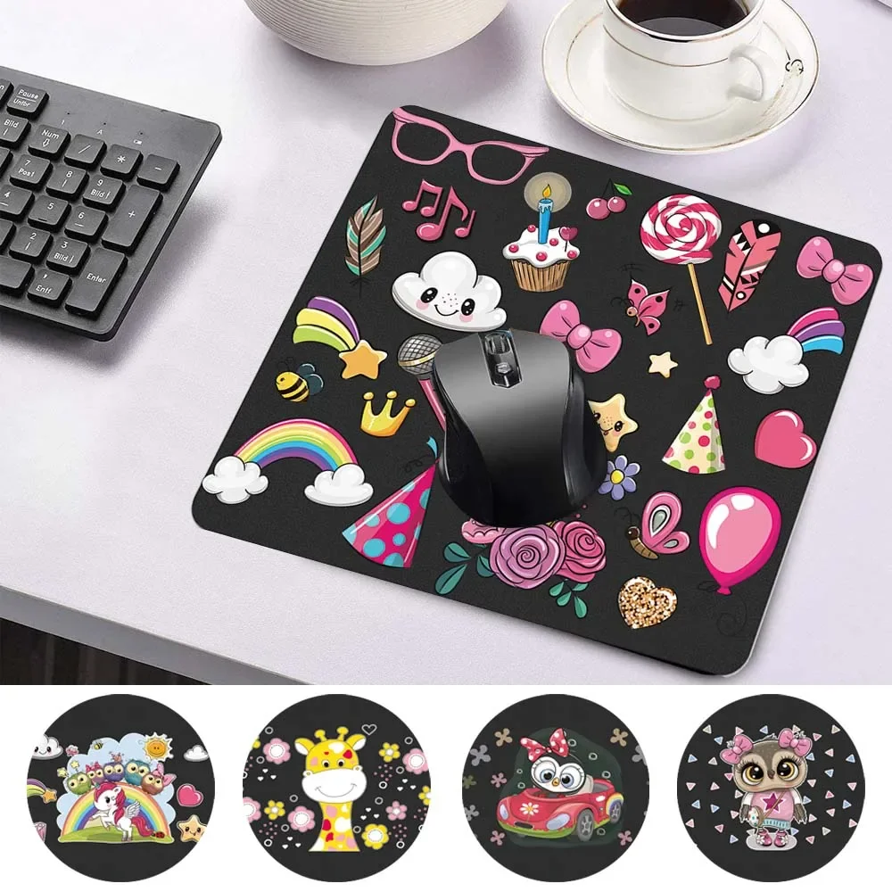 

Antifouling Fashion Mini Mouse Pad Smooth Waterproof PU Leather Durable Mouse-pad Cute EVA Pattern Portable Game Mouse Mat
