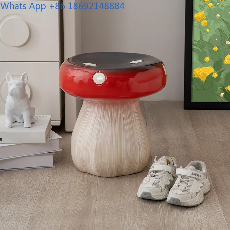 Nordic Minimalist Creative Mushroom Low Stool Nordic Home Living Room Small Stool Entrance Shoe