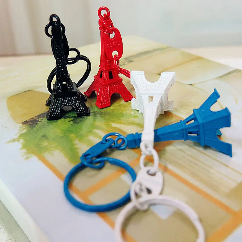 10Pcs Paris Retro Mini Eiffel Tower Key Ring Pendant Small Tower Key Ring Ornament Metal Alloy Key Ring