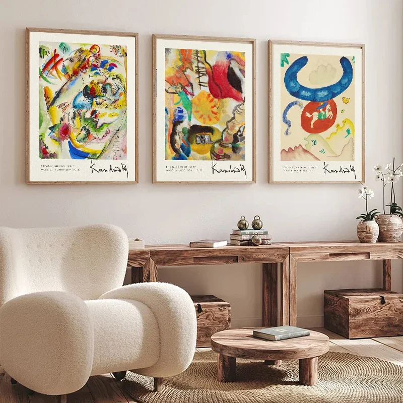 Wassily Kandinsky Artwork Collection Poster Print Canvas Painting Abstract The Garden of Love Wall Art Home Living Room Decor