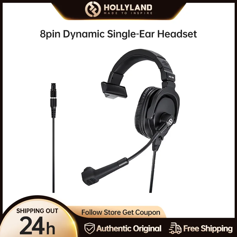 Hollyland Solidcom M1 Wireless Intercom System Headset 8pin Dynamic Single-Ear Headset for Syscom 1000T