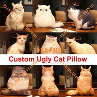 Hot Ugly Cat Zany Pillow,Custom 3D Dog Pillow,Personalized Pet Animals Pillow from Photo,Pet Loss Memorial Gift,Pet Lover Gift