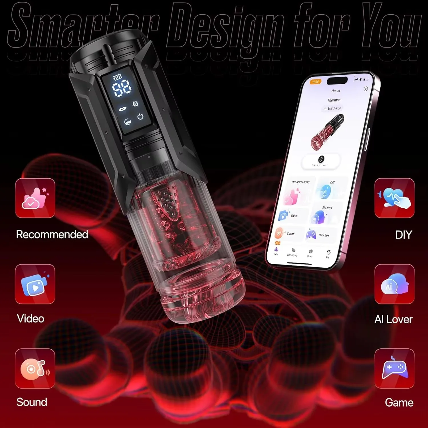 APP LED Automatic Male Masturbator Cup 7 Sucking Rotating Licking Thusting Modes Pocket Pussy Stroker Blowjob Sex Toys For Men view 4