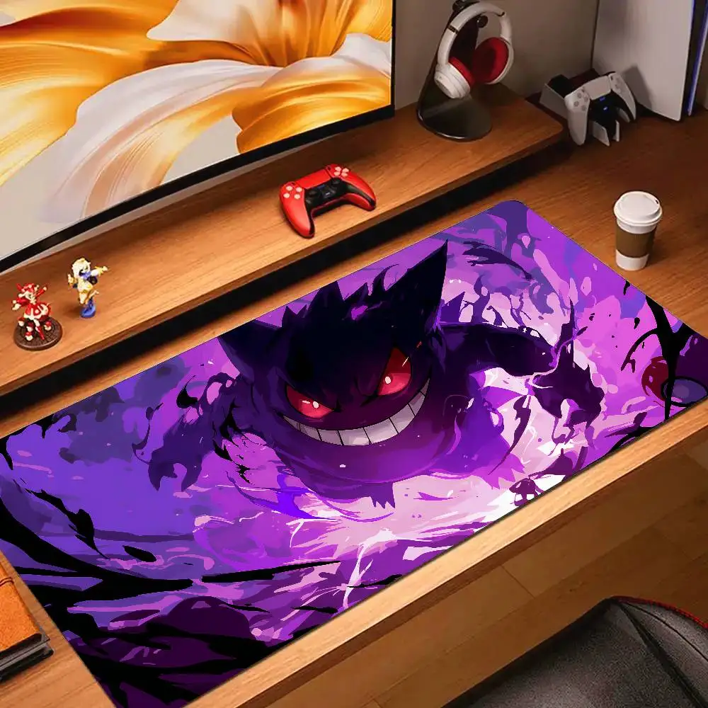 Mouse Pad Pokemon Gengar 90x40cm Anime Cute Girl Gabinete Gamer Computer Desk Mat Keyboard Pad XXL Gaming Accessories Mousepad