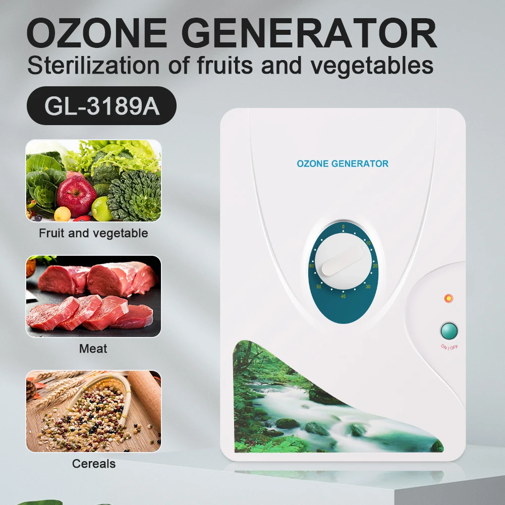 Generador de Ozono, Desodorizante de Habitaciones, Purificador de Aire, Ambientador con Filtro Germicida, Ozonizador de Agua para Esterilizar y Purificar