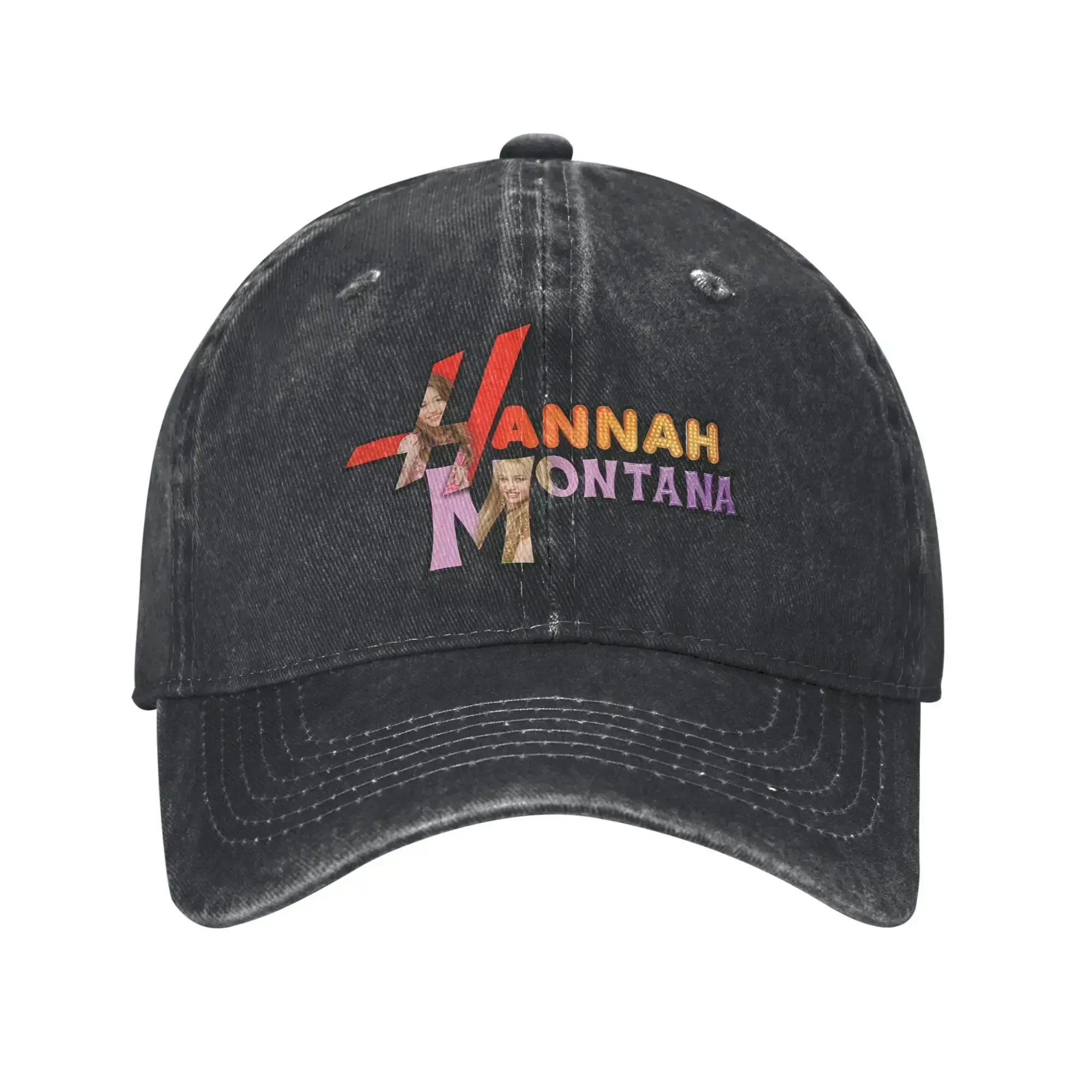 New Hannah Montana Logo Baseball Caps Unisex Distressed Washed Sun Cap Miley Cyrus Funny Outdoor All Seasons Travel Adjustable H