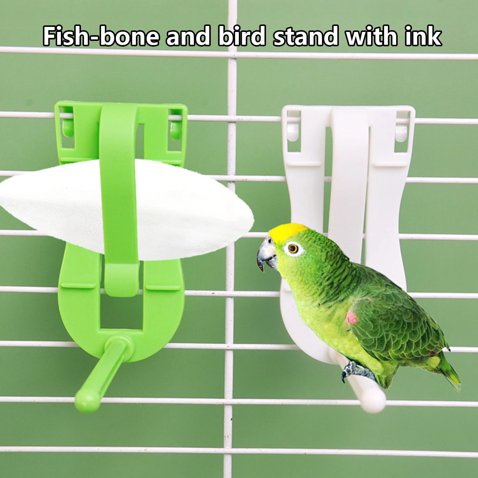 Bird Cage Parrot - 鳥用野菜クリップホルダー 簡単取り付け 噛むおもちゃ オウムケージアクセサリー ニンジン・葉物フィーダー 丈夫なプラスチック製