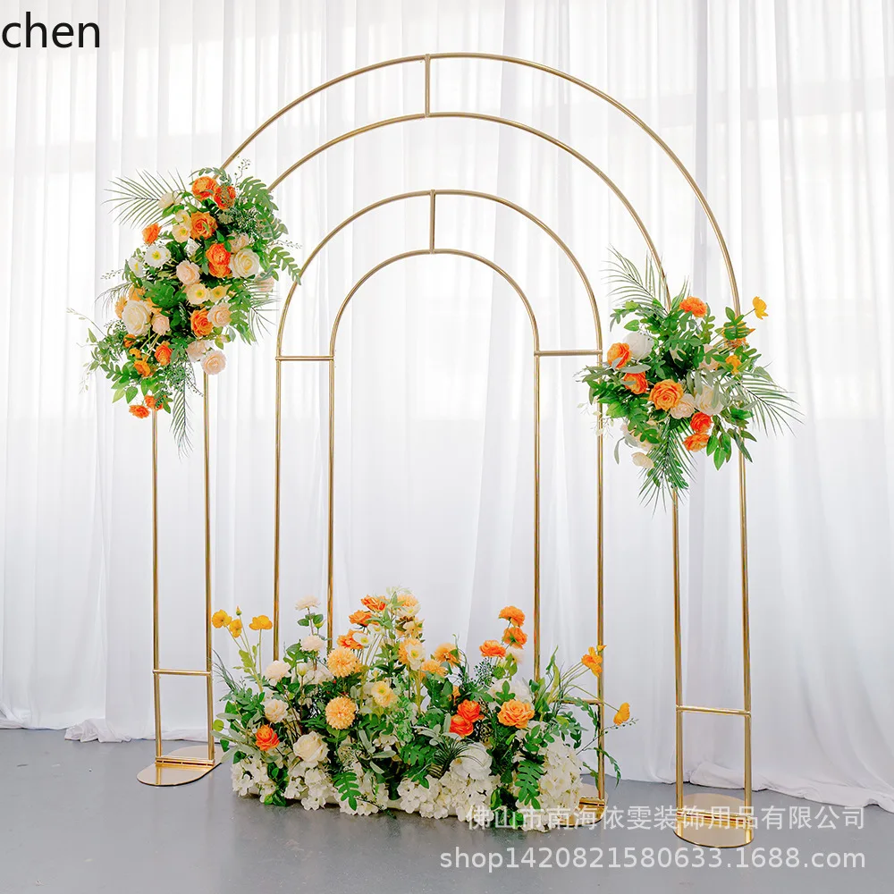 YFY Iron Art Arch   Background Decoration Iron Frame Internet  Balloon Check-in Decoration Background Wall Electroplating gold