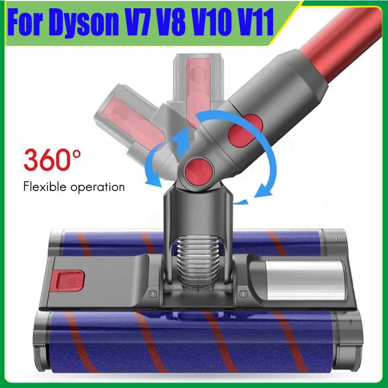 Electric Double Floor Brush Head Tool Kits For Dyson V7 V8 V10 V11 Vacuum Cleaner Accessories Sweeper Roller Head Floor Brush