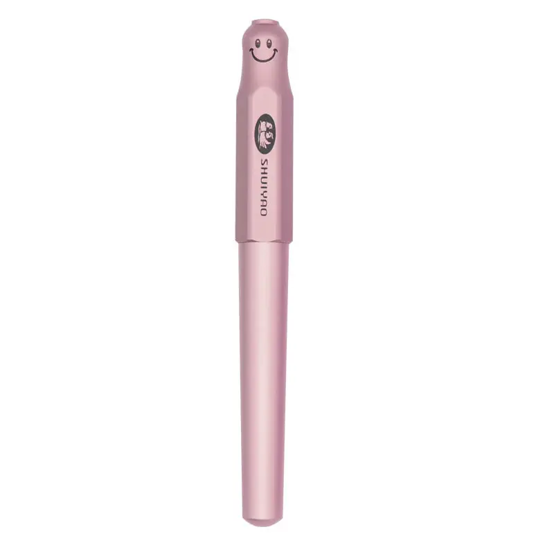 Smiley Face Fountain Pen Hand Account Pen Iridium Gold Pen Transparent Demonstration Holder Gold Powder Color Ink