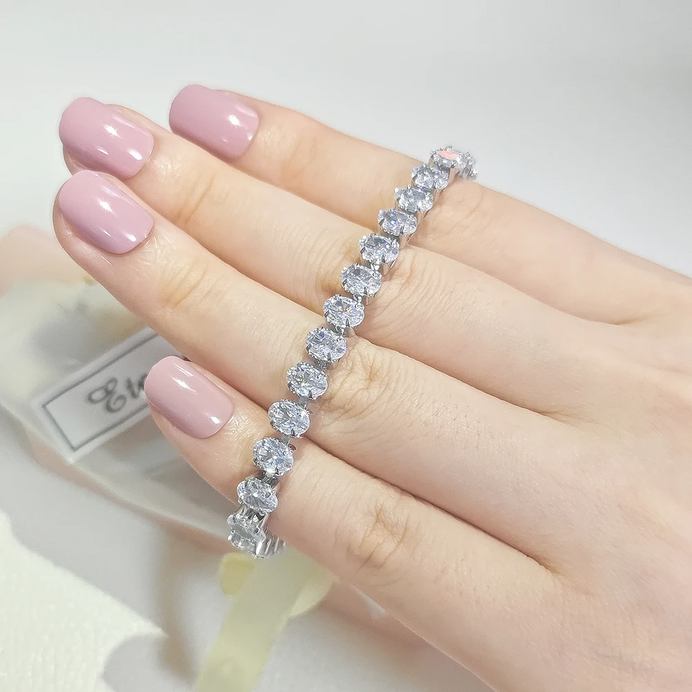New Luxury Rose Color Oval Bracelet Bangle for Women Anniversary Gift Jewelry Wholesale Valentine\'s Day S8168