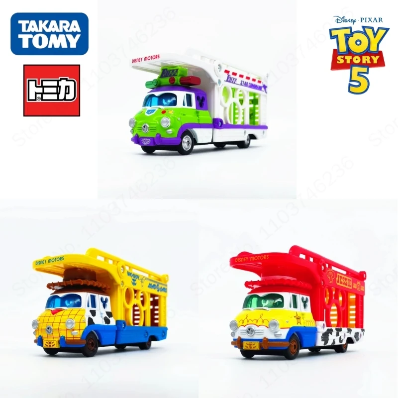 Takara Tomy Tomica Toy Story 5 Transporter Alloy Mini Vehicle Woody Buzz Jessie Fine Cartoon Print Premium Collectible Toy Gift