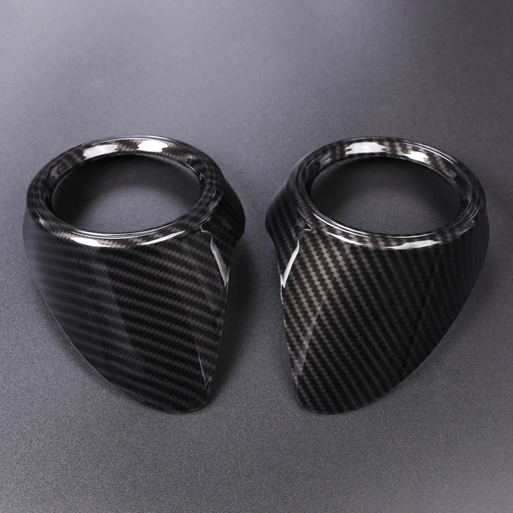 For Alfa Romeo Giulia 2017 2018 Car Accessories 2 Pcs ABS Rear Row Air Conditioning Vent Cover Frame Trim Carbon Fiber