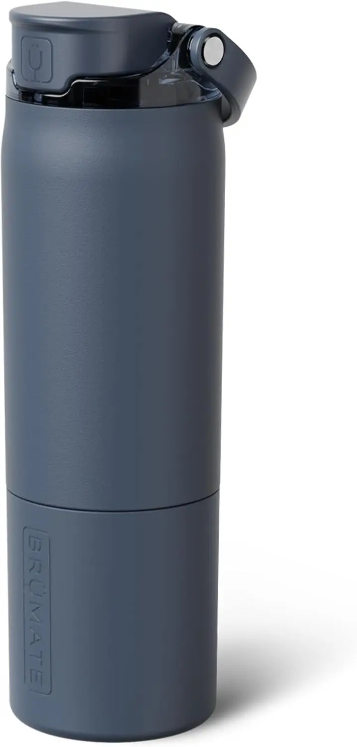 

Rise 25oz Insulated Water Bottle with Silicone Straw, Leakproof, Cup Holder Friendly - Nightfall Blue