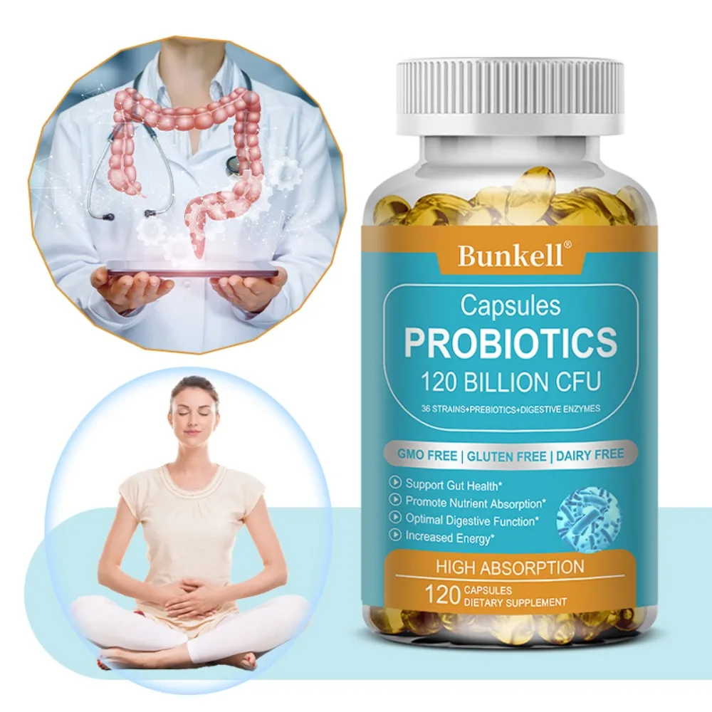 120 Billion CFU Probiotics, Non-GMO | Gluten-free, Supports Gut Health, Promotes Nutrient Absorption, and Increases Energy
