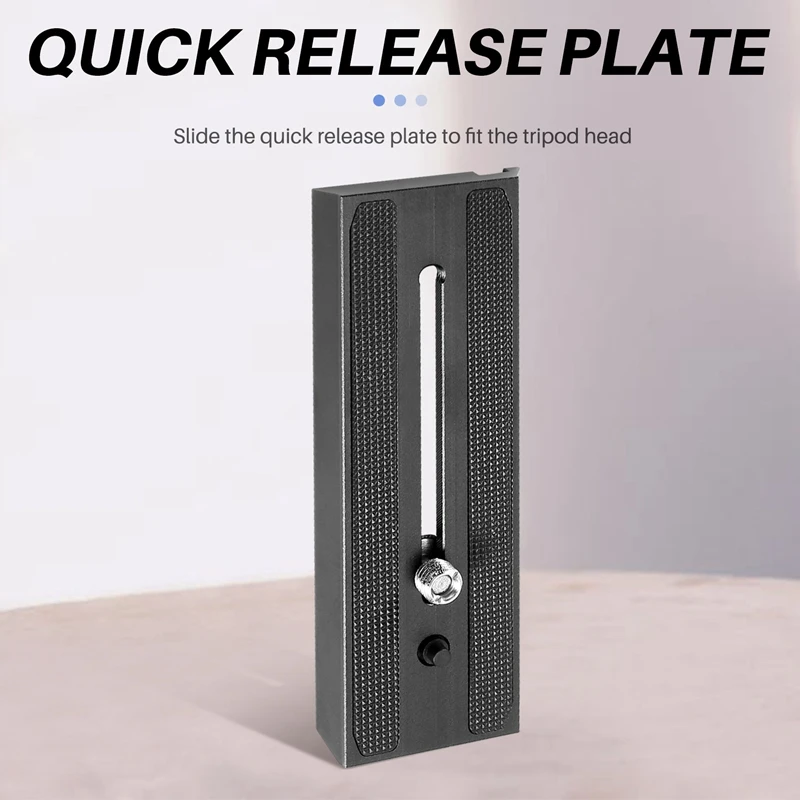 Sliding Quick Release Plate With 1/4 Inch And 3/8 Inch Screws For Manfrotto MVH500AH Quick Release Plate