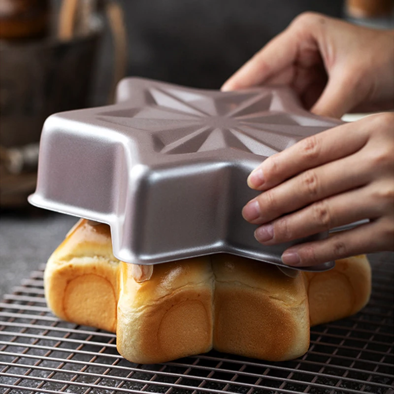 Champagne Gold Star Shaped Cake Pan Mold Baking Hexagonal 3D Nonstick Coated Baking Pan Bread Cheese Oven Pan Kitchen Tools