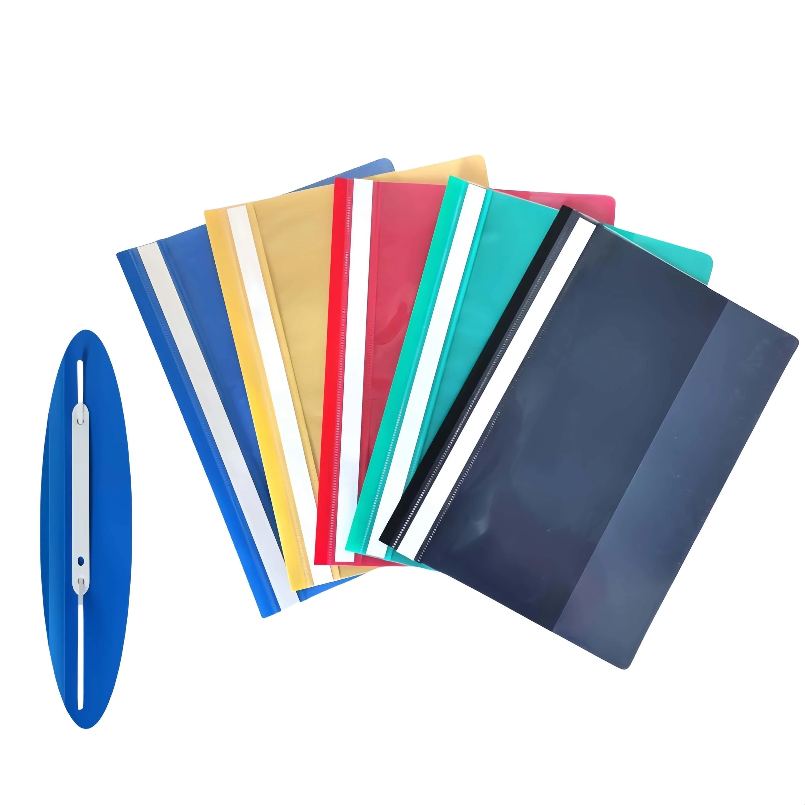 4pcs A4 Clear Report File Folders Project Presentation Cover with Sliding Bar Paper Document Organizer for School Office