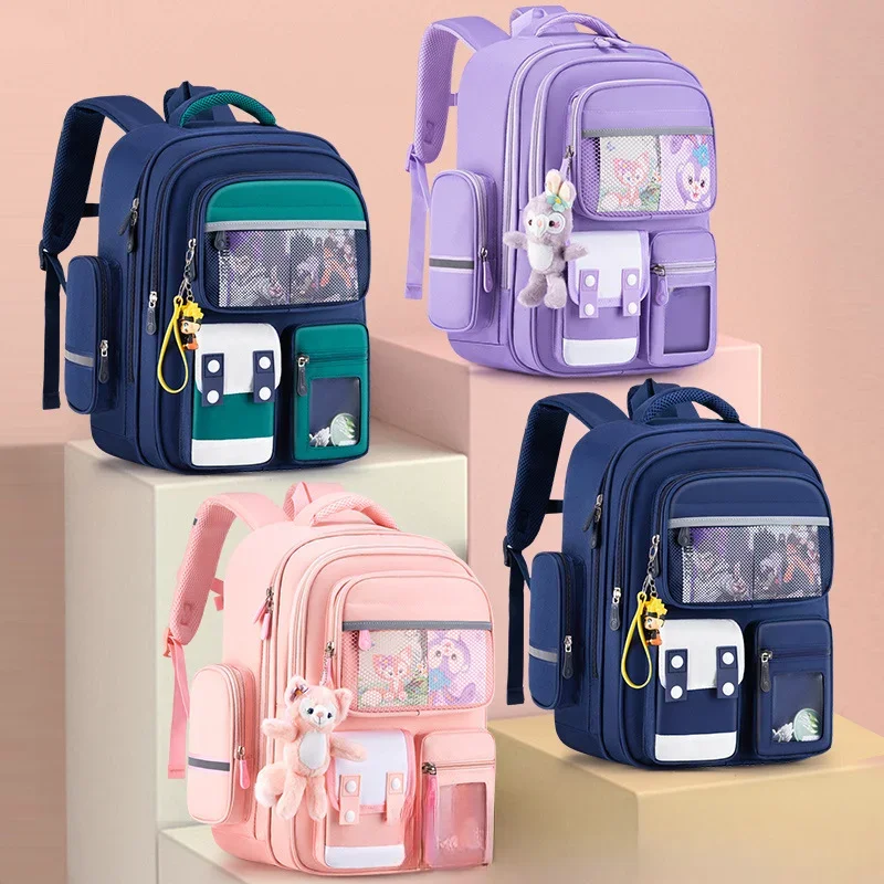 

2024 New Schoolbag for Boys and Girls, Grades 12, 3 To 6, Girls and Boys, Spine Care and Burden Reduction Children's Backpack