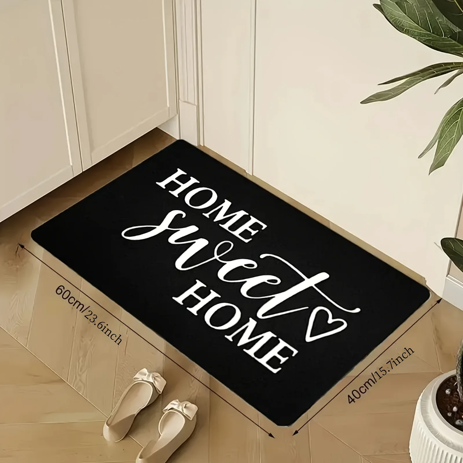 VIKAMA Black And White Alphabet Pattern Welcome Doormat Entrance Hallway Mat Porch Living Room Kitchen Balcony Home Decor Rug