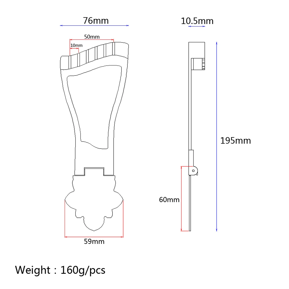 

Jazz Bridge Tailpiece for Guitar Trapezoidal Bridges Replacement Component
