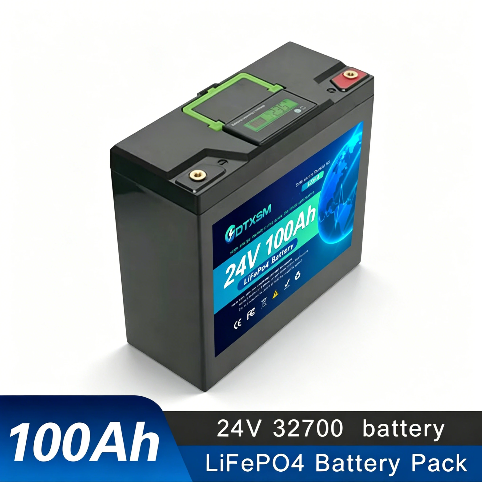 

100Ah-200Ah 24Volt LiFePO4 Battery Pack Large Capacity Rechargeable Lithium Battery For Solar Energy Storage System RV Camping