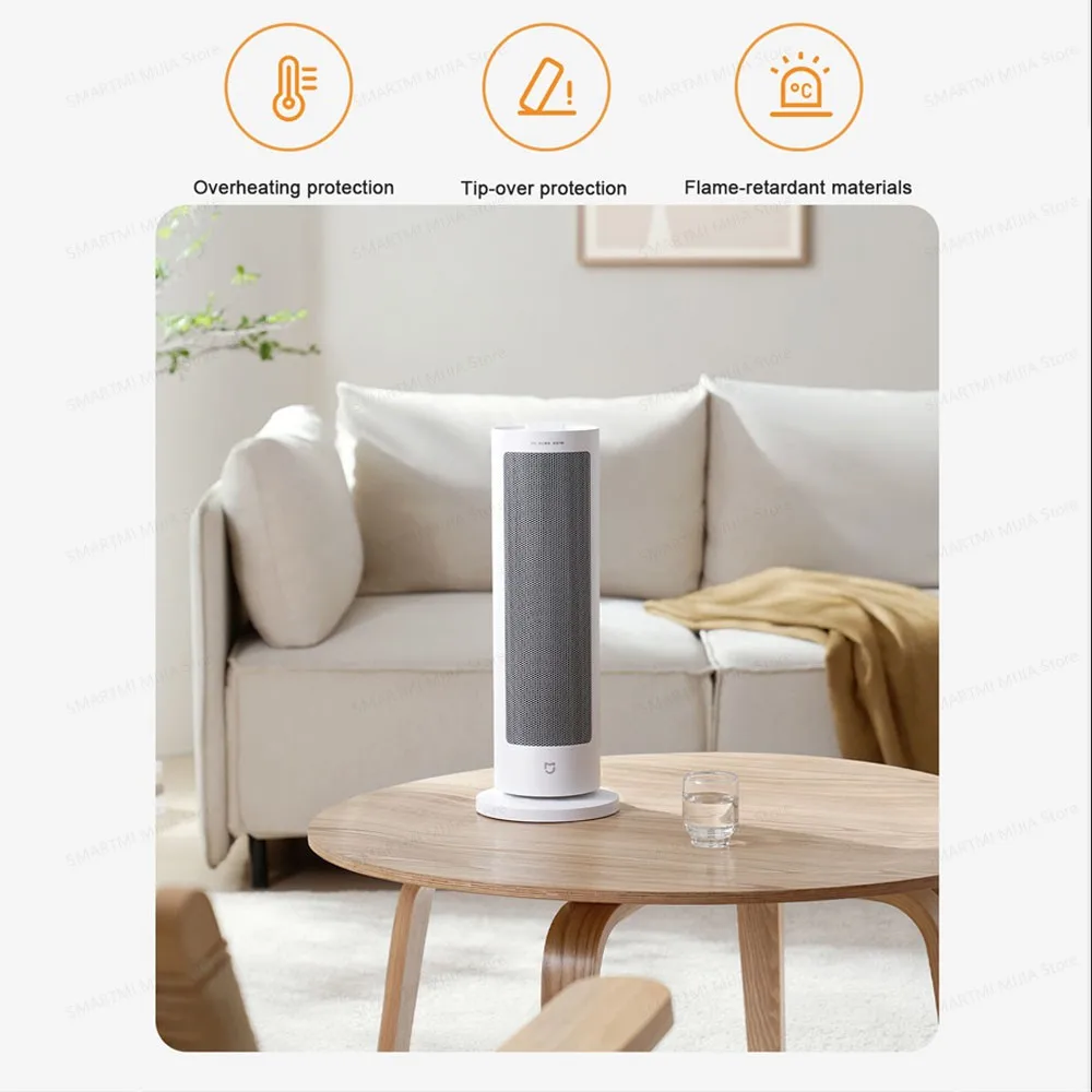 XIAOMI MIJIA Fan Heater,Lightweight and Compact,2,000W High Power,Wide-angle 70°,Multiple Safety Feature,CN Version With Adapter