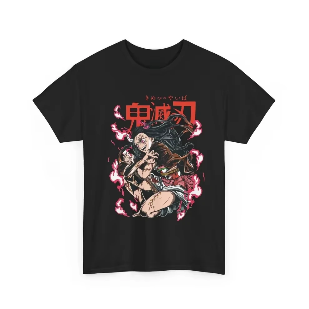 

Demon Slayer Nezuko Flame Burst Pure Cotton T-shirt Men and Women Anime Style Fashion Comfortable Casual Short Sleeved T-shirt