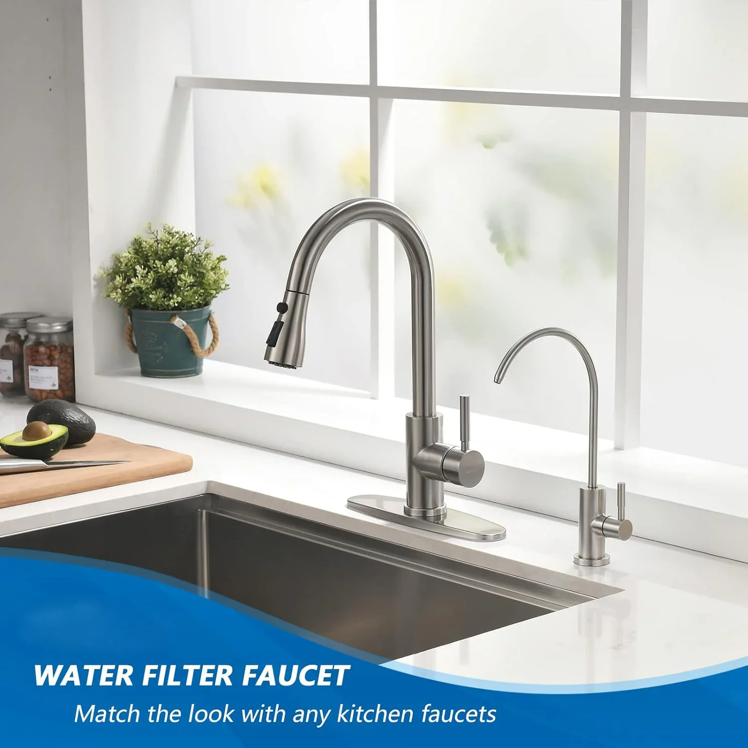 Drinking Water Faucet for Kitchen Sink, Water Filter Faucet Stainless Steel for Reverse Osmosis or Water Filtration RO Faucet