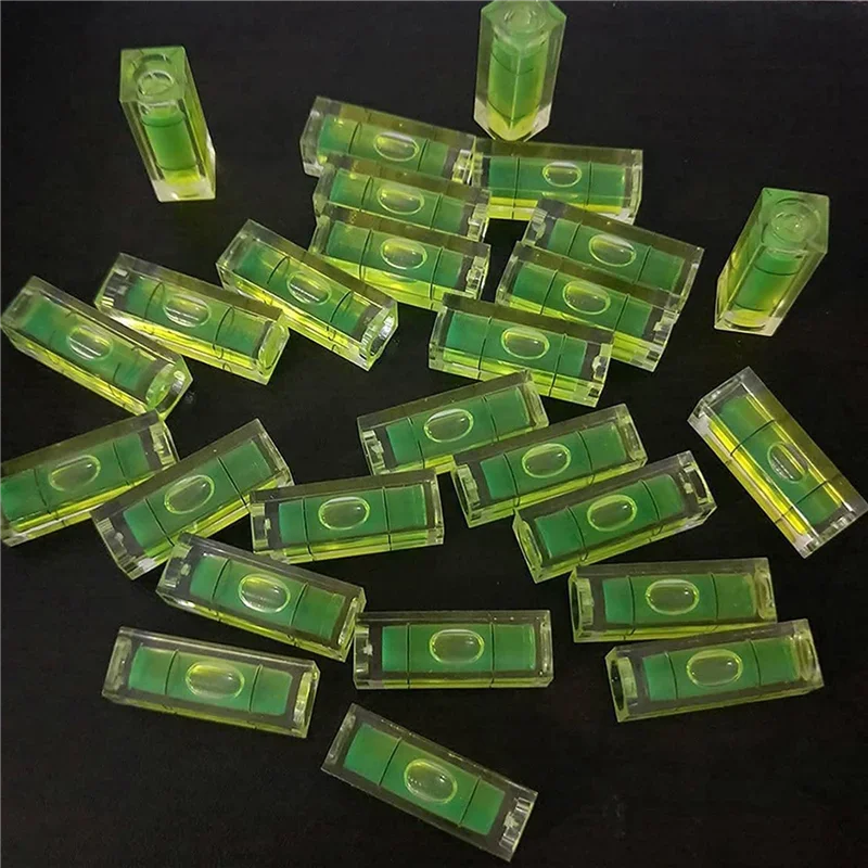 60Pcs Mini Bubble Spirit Level 10X10x29mm Square Levels For Wall Frames Art Displays Picture Hanging RV Tripod