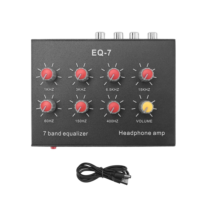 A29F-EQ-7 Amplifier Headset Audio Mobil 7-Band EQ Equalizer 2 Channel Audio Mixer Equalizer Digital Sound Equalizer