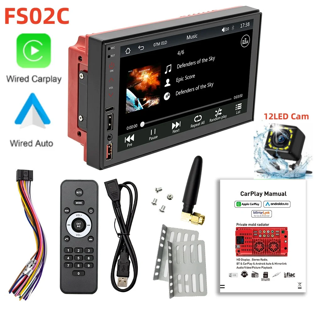 

7 Inch Car Radio 2 Din Carplay Center Multimedia MP5 Player Android Auto Mirror Link RDS FM AM Bluetooth Car Radio