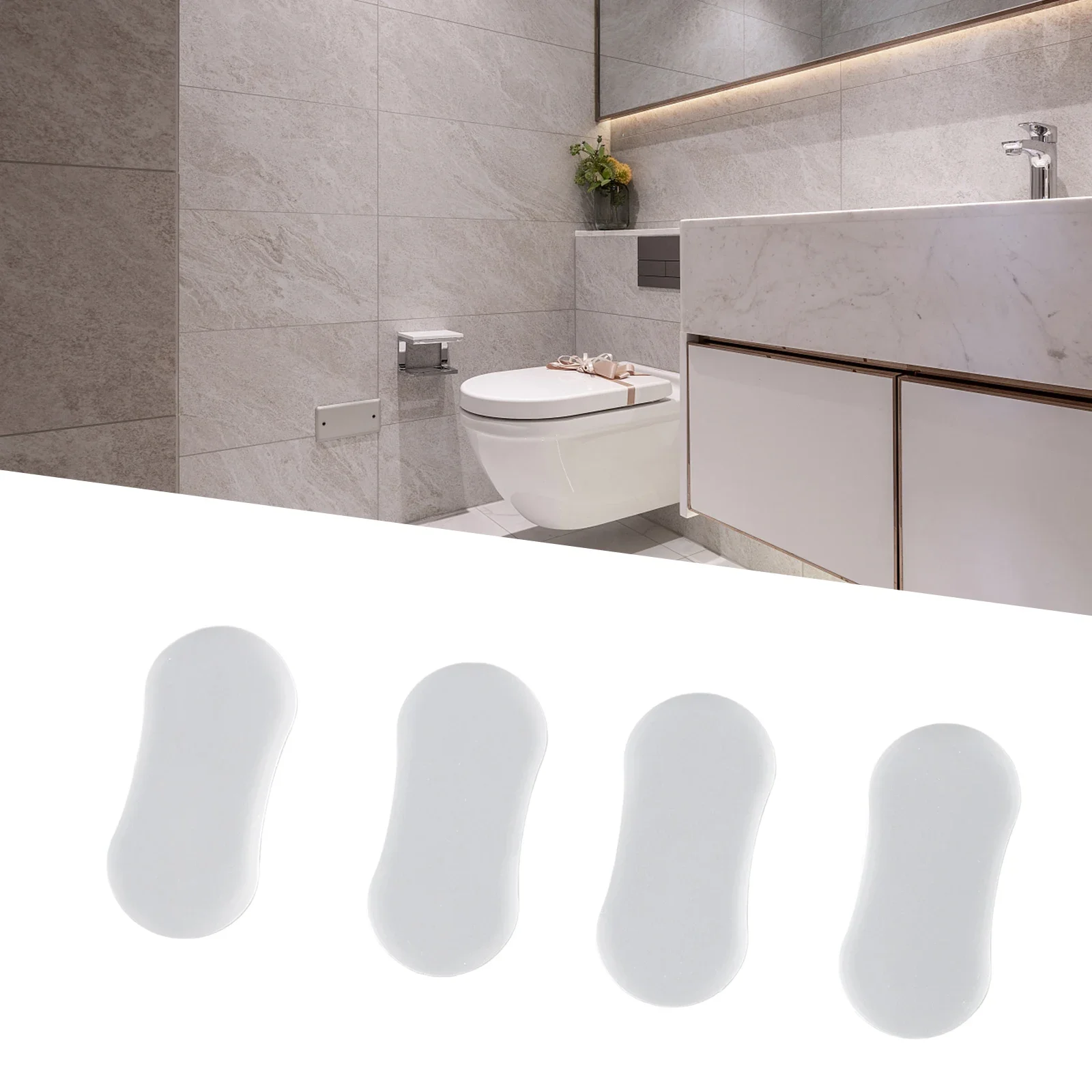 

Buffers Spacers Toilet Seat Bumper Bathroom Parts Replacement Spare Transparent Accessory Silicone 45*20*5mm 4pcs