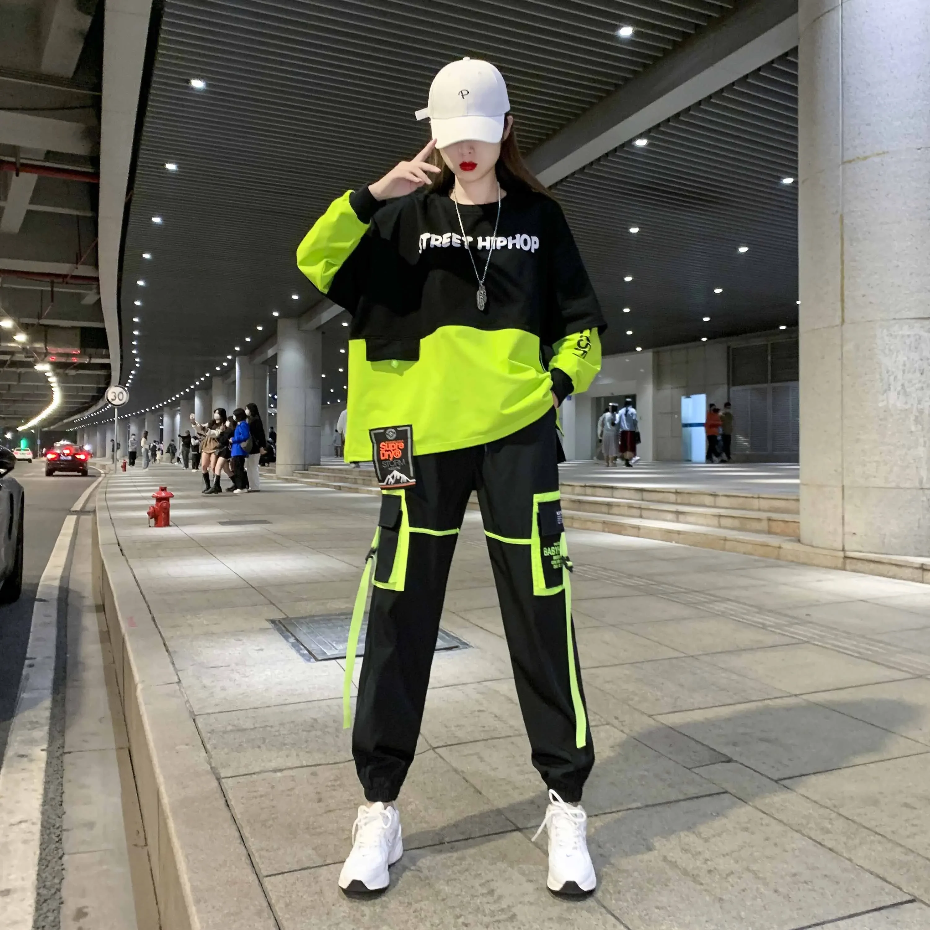 

For Adult Kids Top Pants Jazz Suit Hiphop Korean Street Dance Clothes Hip Hop Costumes Modern Performance Costume Stage Outfit