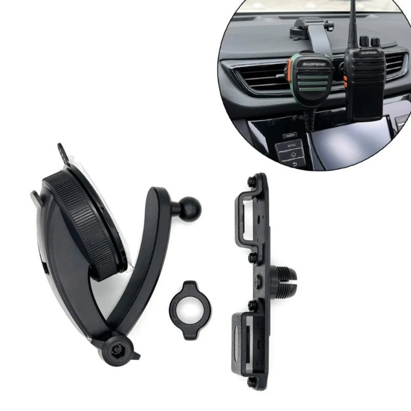 L41E Handheld Radio Mount for Vehicles Easy to Install Suction Cup Support Hand Microphone Stand for Communication Devices