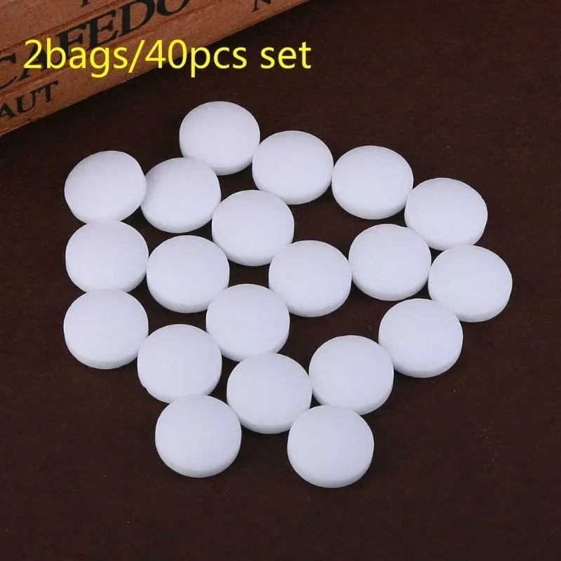 Bolas de polilla para el hogar, bloque de madera a prueba de moho, pastillas de alcanfor, Control de plagas, herramientas de limpieza, 2 bolsas/40 piezas