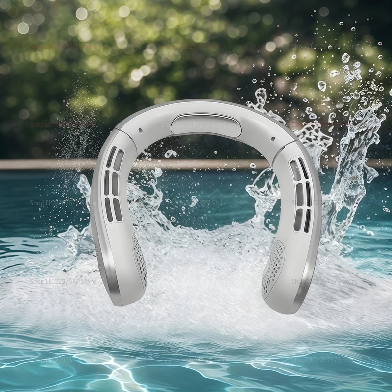 مروحة الرقبة المحمولة 5000 مللي أمبير مروحة قابلة للشحن صغيرة 3 سرعات الرياح الكبيرة في الهواء الطلق مروحة كهربائية صامتة للمنزل التخييم في الهواء الطلق