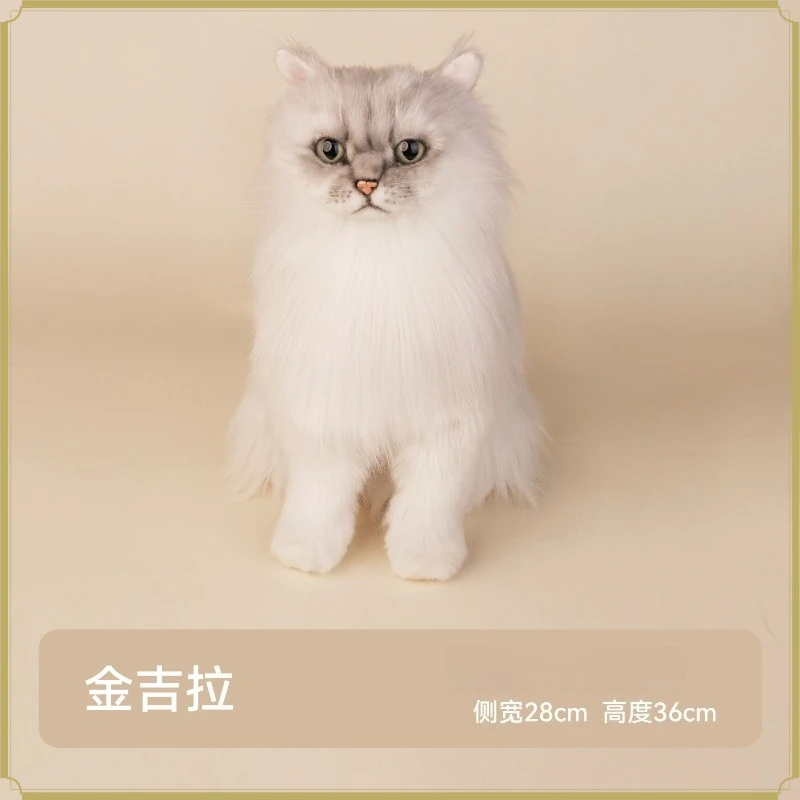 Lifelike Simulation Cat Plush Doll Soft Kitten Stuffed Toy Companion Gift for Kids Girls Birthday Holiday