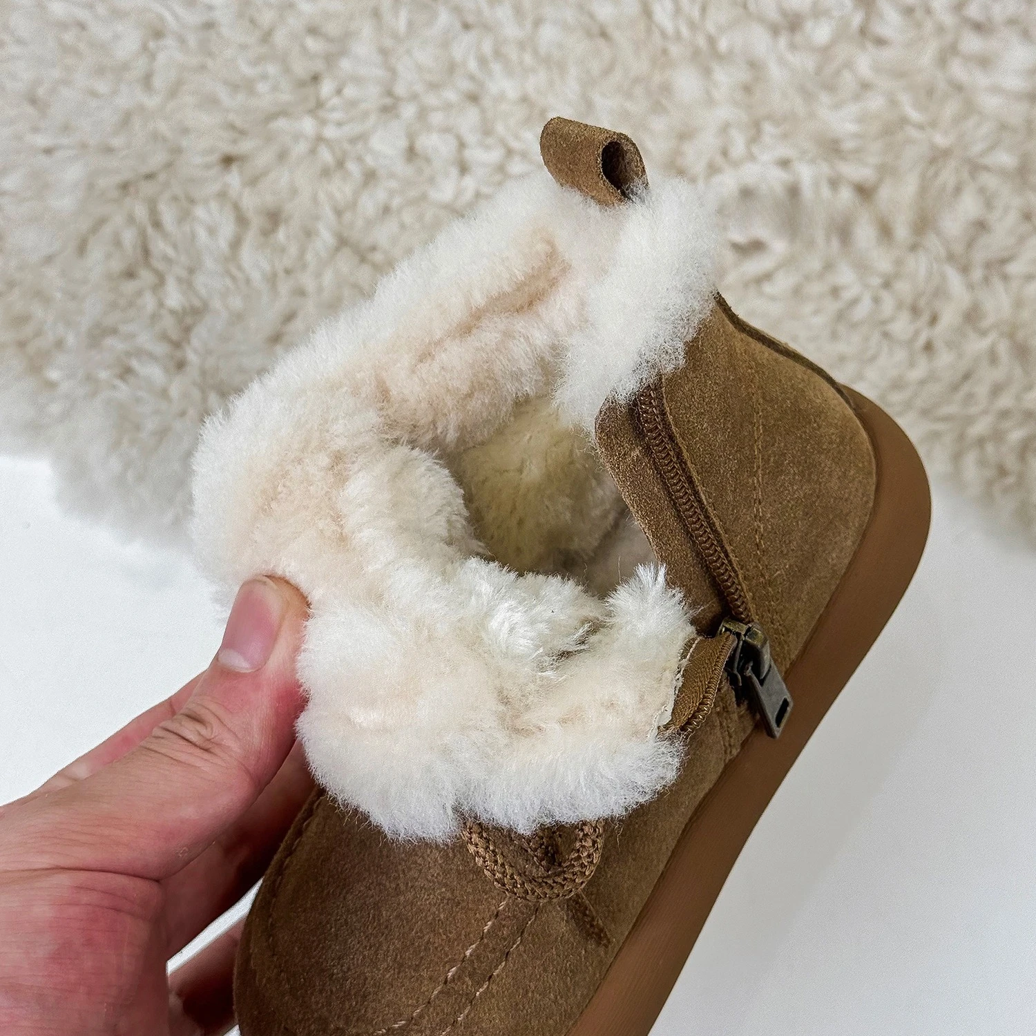 الشتاء الأطفال بنين بنات تنوعا متجمد الجلود زائد المخملية الدافئة أحذية بوت قصيرة أطفال طفل الجلد المدبوغ الأحذية القطنية الدافئة #6