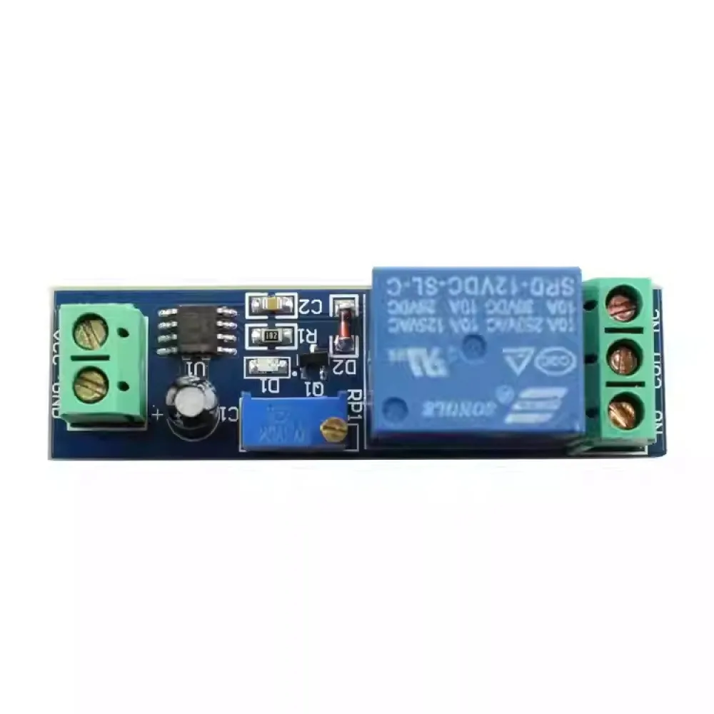 NE555 12V Delay Relay Module Delay Start Switch 0-10S Time Delay Adjustable with Input Power Indicator