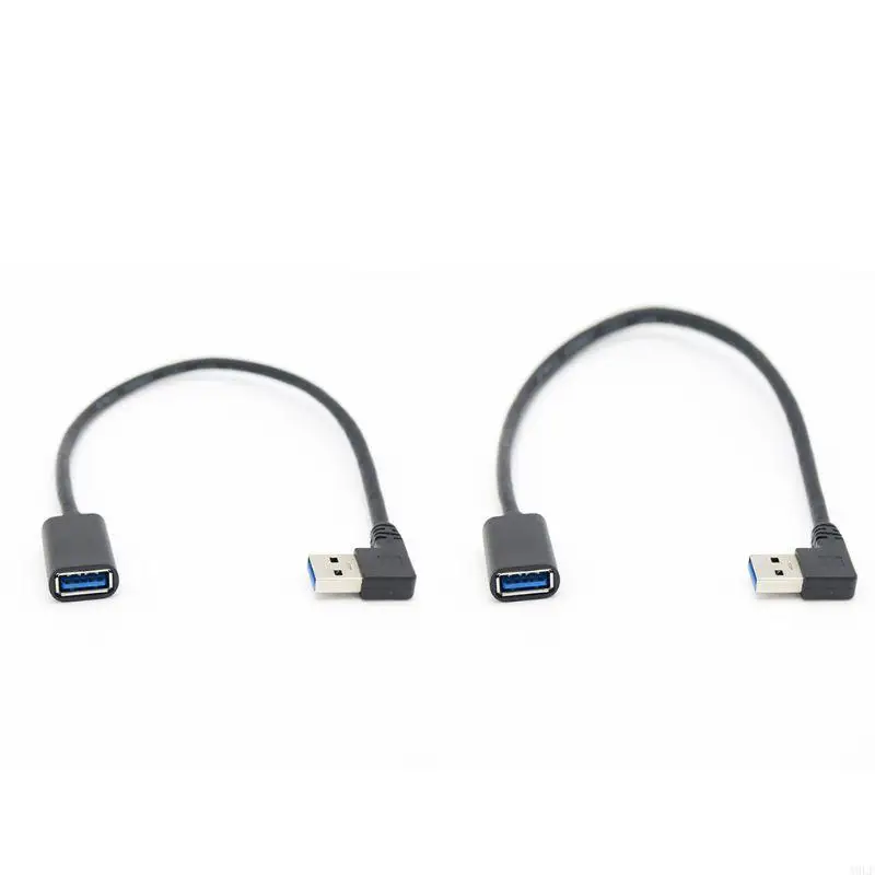 A9LF 90 Degree Super Speed USB Male to Female Extension Cable Cord