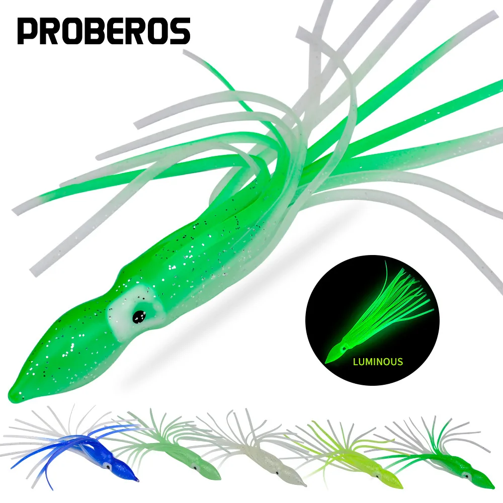 5pcs 8cm Night Luminous Octopus Simulation Bait Mini Colorful Soft Lure Bionic  Bait Sea Fishing Bait Squid Fishing Tackle