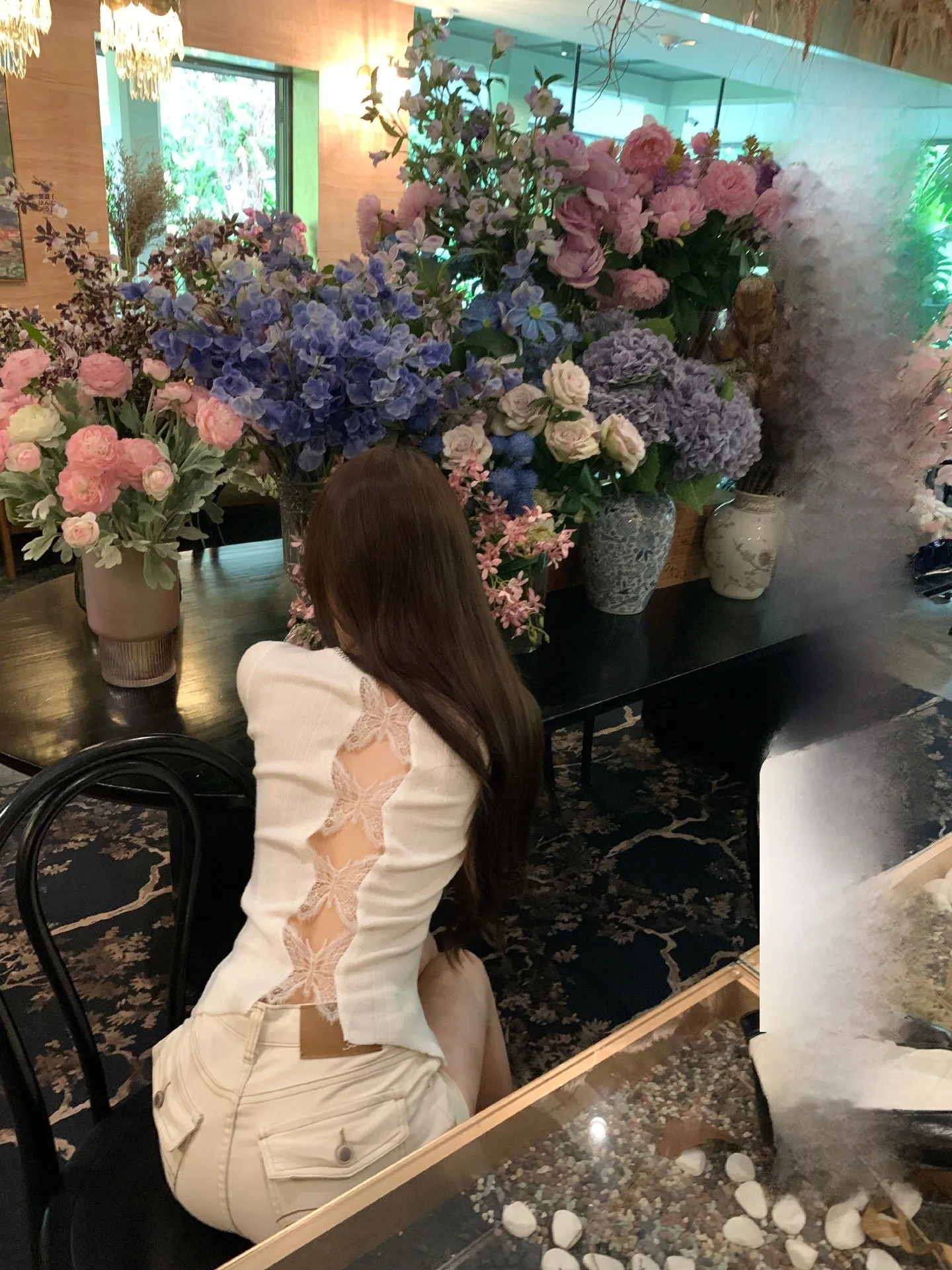 

OKMAOP Ba Hollow out Long Sve Knitted Top Women's Slim Fit Sexy Spring Summer Pure Desire Body a Top