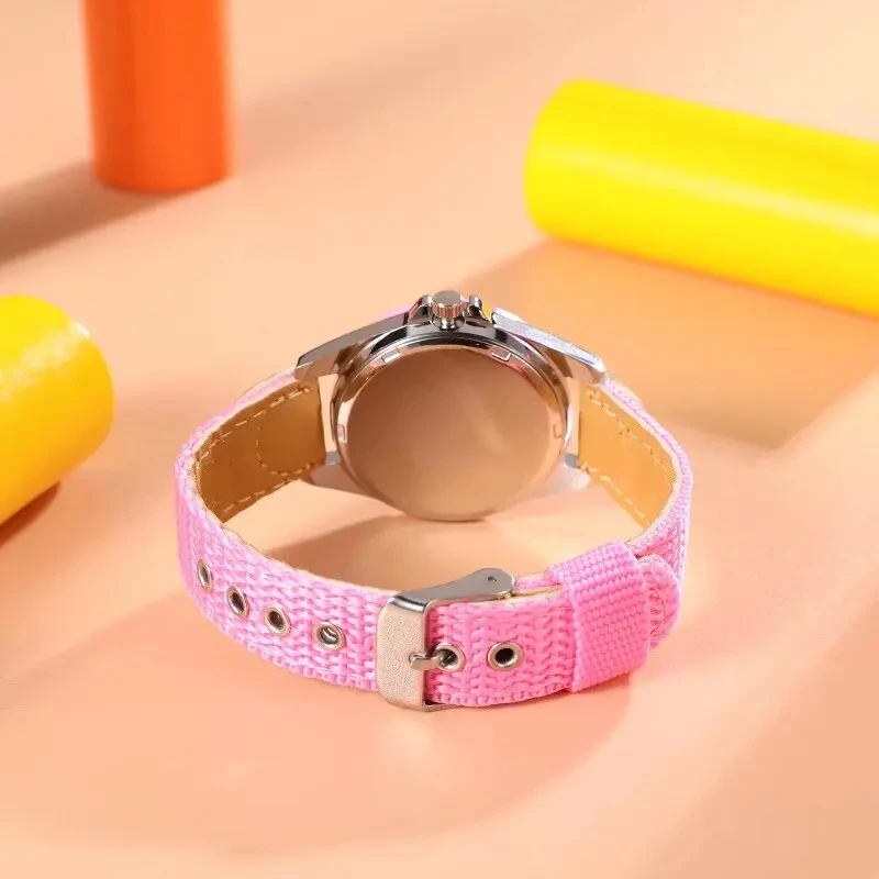 Leuke Jongens Meisjes Quartz Horloge Kids Kinderen Stof Band Student Tijd Klok Horloge Kleurrijke Nummer Wijzerplaat Verjaardagscadeautjes