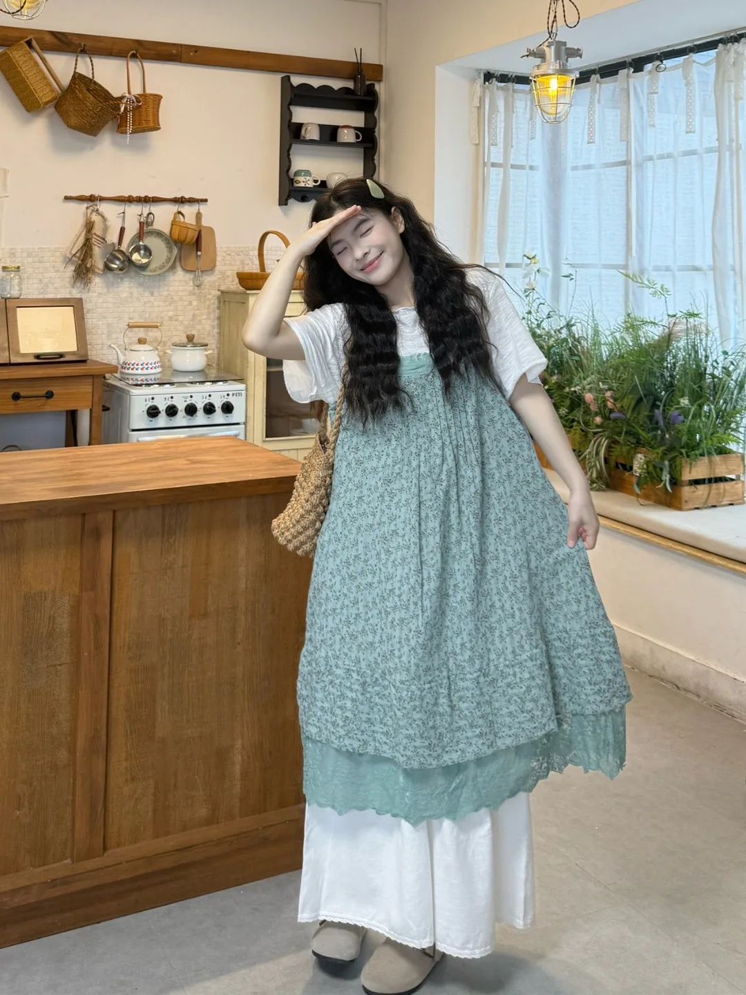 

plus Size Women's Sweet Floral Lace Trim Halter Dress High Waist Wide Leg Pants Set Summer New Style Korean Loose Fit Short S...