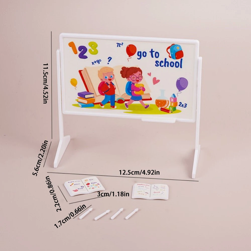 1 ensemble 1:12 maison de poupée miniatures bureaux chaises cartables modèle tableau noir décor de classe jouet maison de poupée accessoires